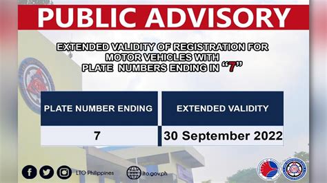 Pagpaparehistro ng plakang nagtatapos ng number 7, extended .